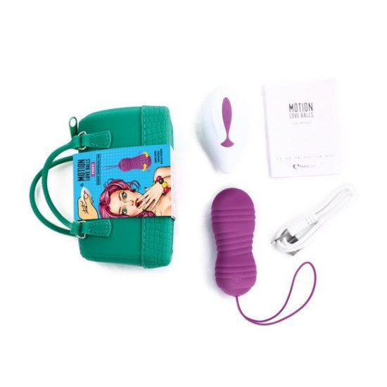 Вагінальні кульки з перловим масажем, з пультом ДУ, 7 режимів FeelzToys Motion Love Balls Foxy