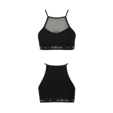 Спортивний топ із прозорою вставкою, чорний Passion PS006 Top Black, L