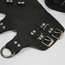 Поножі-манжети для підвісу за ноги, натуральна шкіра Black Leg Cuffs For Suspension