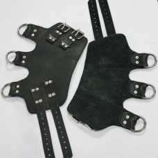 Поножі-манжети для підвісу за ноги, натуральна шкіра Black Leg Cuffs For Suspension