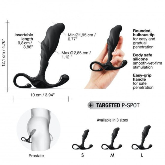 Ручний ергономічний масажер простати, чорний Dorcel Expert P, L