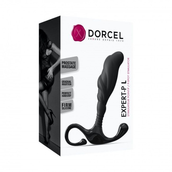 Ручний ергономічний масажер простати, чорний Dorcel Expert P, L