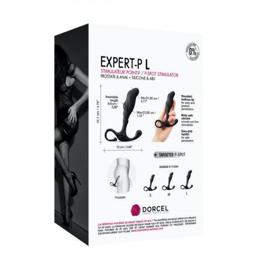 Ручний ергономічний масажер простати, чорний Dorcel Expert P, L