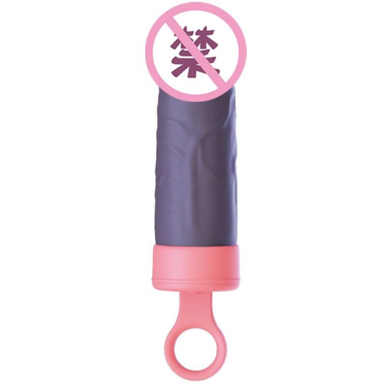 Реалистичный вибратор в виде мороженого, розово-черный CuteVibe Teddy Pink, Black Dildo