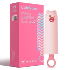 Реалистичный вибратор в виде мороженого, розово-черный CuteVibe Teddy Pink, Black Dildo