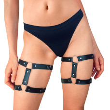 Гартеры на ногу из натуральной кожи, 2 шт., черные Art of Sex Kristina Leg Garters