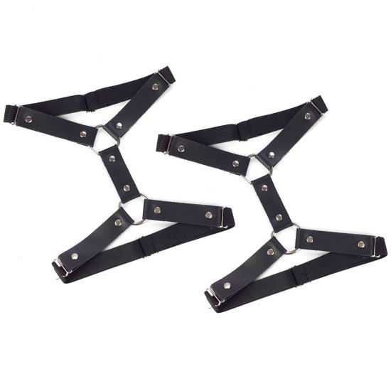 Гартеры на ногу из натуральной кожи, 2 шт., черные Art of Sex Kristina Leg Garters