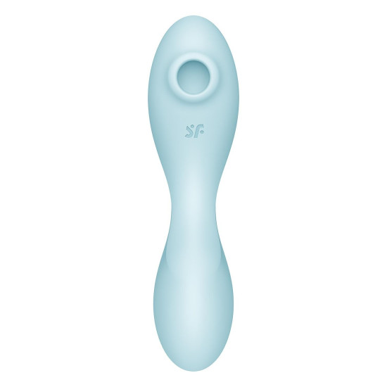 Вакуумный смарт-стимулятор с вибрацией и управлением со смартфона, синий Satisfyer Curvy Trinity 5 Blue