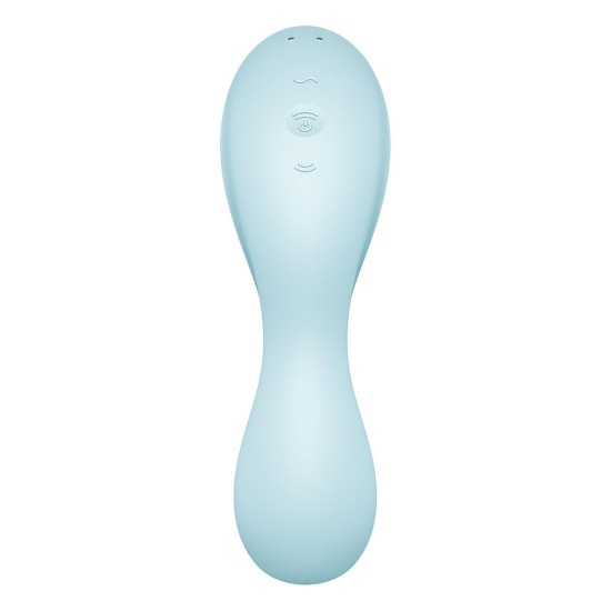 Вакуумный смарт-стимулятор с вибрацией и управлением со смартфона, синий Satisfyer Curvy Trinity 5 Blue