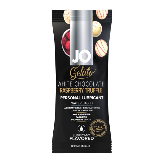 Пробник лубриканта зі смаком білого шоколаду і малини JO Gelato White Chocolate Raspberry, 10 ml