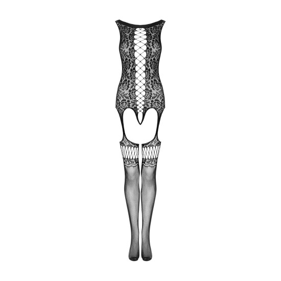 Бодістокінг з глибоким декольте та імітацією шнурівки Obsessive Bodystocking F236, S/M/L