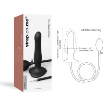 Надувний фалоімітатор з кулькою всередині, діаметр до 6 см Strap-On-Me Inflatable Dildo Plug Noir