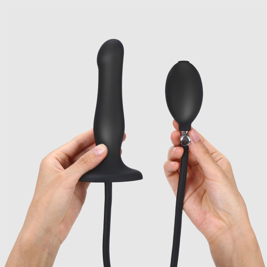 Надувний фалоімітатор з кулькою всередині, діаметр до 6 см Strap-On-Me Inflatable Dildo Plug Noir