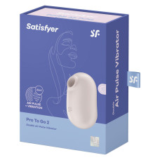 Вакуумний стимулятор з вібрацією, бежевий Satisfyer Pro To Go 2 Beige