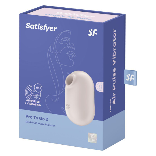 Вакуумний стимулятор з вібрацією, бежевий Satisfyer Pro To Go 2 Beige