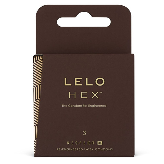 Тонкі та суперміцні презервативи для пеніса великого розміру LELO HEX Condoms Respect XL, 3 шт.