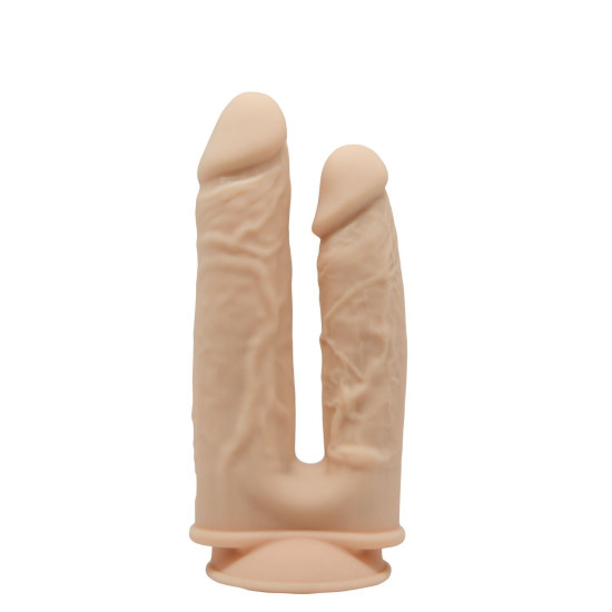 Фалоімітатор з вібрацією, довжина 20,3 см і 17,8 см SilexD Double Gusto Vibro Flesh Model 1 Size 8in & 7in + LRS