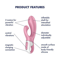 Вибратор-кролик с функцией надувания Satisfyer Air Pump Bunny 2