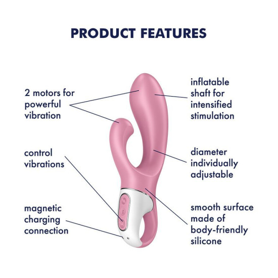Вібратор-кролик з функцією надування Satisfyer Air Pump Bunny 2