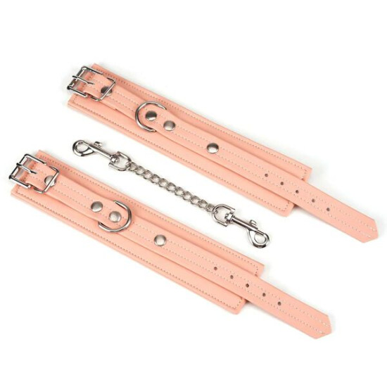 Шкіряні БДСМ наручники, рожеві Liebe Seele Dark Candy Pink Wrist Cuffs