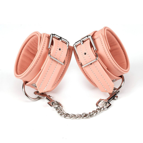 Шкіряні БДСМ наручники, рожеві Liebe Seele Dark Candy Pink Wrist Cuffs