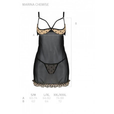 Еротичний пеньюар, бежевий Passion Marina Chemise Beige, XXL/XXXL