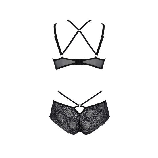 Комплект (бюстгальтер и трусики-кюлоты), чёрный Passion DROSERA BIKINI black, L/XL
