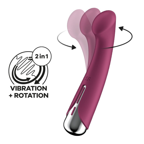 Вибратор с ротацией, плоская площадка для стимуляции точки G, красный Satisfyer Spinning G-Spot 1 Red