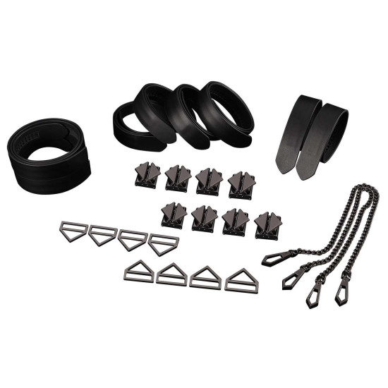 Набор из 8 ремней для связывания, черный Lockink 8-Bondage-Straps Restraint Set Black