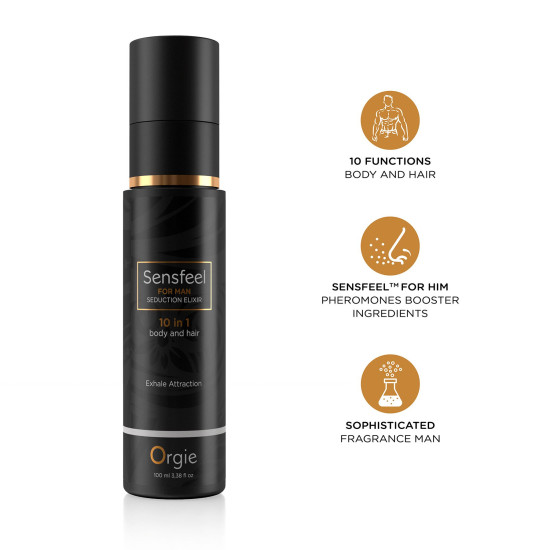 Чоловічий лосьйон з феромонами для тіла та волосся Orgie Sensfeel Seduction Elixir 10 in 1 for Man, 100 ml