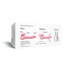 Безремневой страпон с полной регулировкой, розовый, диаметр 2,7 см Strap-On-Me Rose, S