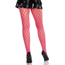 Колготки з ажурної сітки, неоново-рожеві Leg Avenue Eyelet Net Tights Neon Pink, One Size