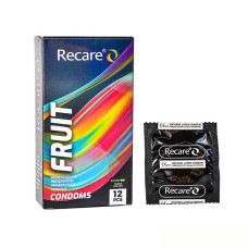 Презервативи з ароматами м'яти, банана та полуниці, 12 шт Holographic Recare Fruit Flavour Condoms