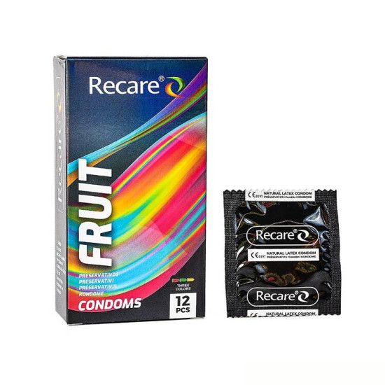 Презервативы с ароматами мяты, банана и клубники, 12 шт Holographic Recare Fruit Flavour Condoms