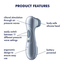 Вакуумний кліторальний стимулятор, блакитний Satisfyer Pro 2 Generation 2 Battery Series Light Blue