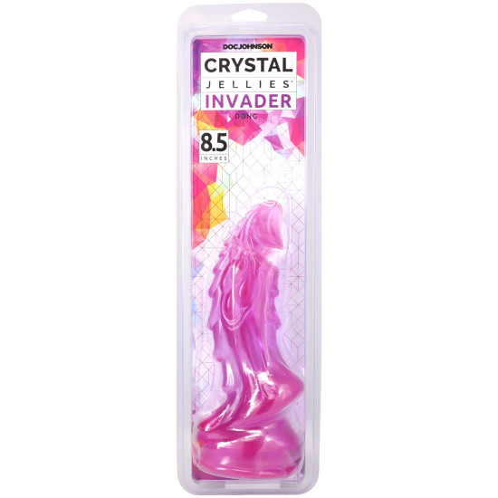Фэнтезийный фаллоимитатор, длина 21.6 см, фиолетовый Doc Johnson Crystal Jellies - Invader Dong 8.5 Inch - Purple