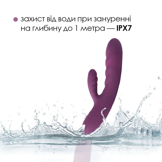 Вібратор-кролик з стволом, що рухається, рух вперед-назад, бузковий Svakom Avery Lilac (м'ята упаковка)