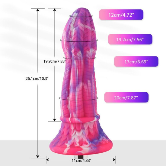 Фалоімітатор для секс-машин Hismith 10. 3″ Silicone Monster Dildo Series (пом'ята упаковка!!!)