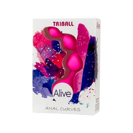 Силиконовые анальные шарики розового цвета, макс. диаметр 2 см Alive Triball Pink, S