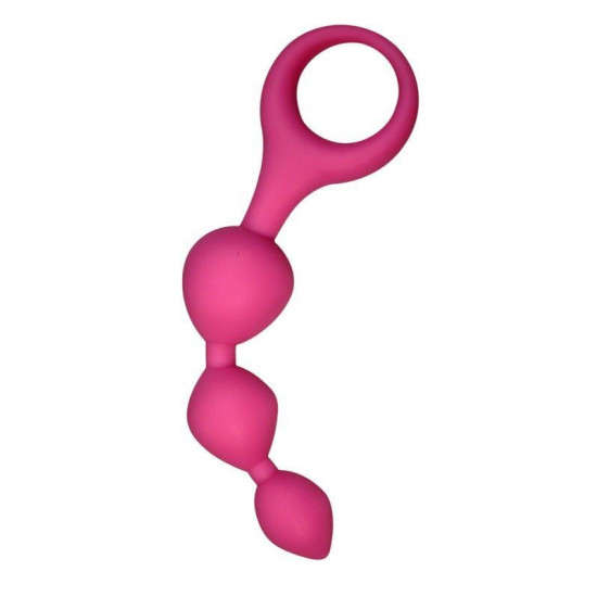 Силиконовые анальные шарики розового цвета, макс. диаметр 2 см Alive Triball Pink, S