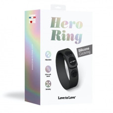 Эрекционное кольцо регулируемое на кнопках, черное Love To Love HERO RING BLACK ONYX