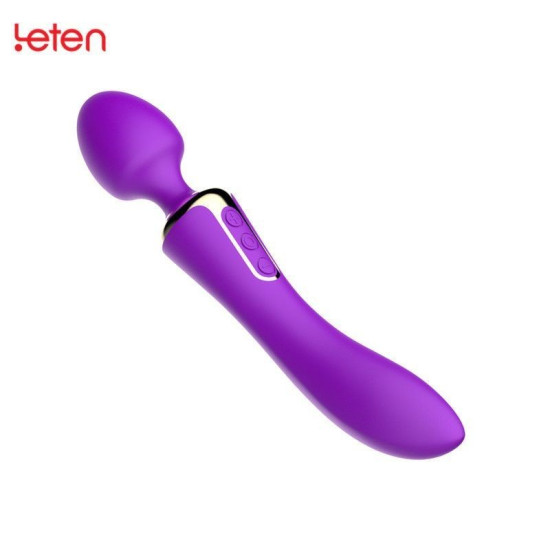 Вібромасажер 2-в-1 з підігрівом Leten AV Heat Purple