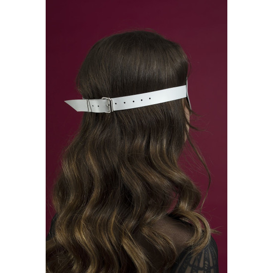 Маска на глаза, белая, натуральная кожа Feral Feelings Blindfold Mask White