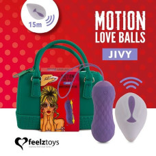 Вагинальные шарики с массажем и вибрацией, с пультом ДУ, 7 режимов FeelzToys Motion Love Balls Jivy