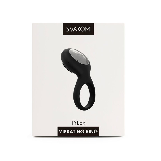 Эрекционное кольцо с вибрацией, черное Svakom Tyler Black
