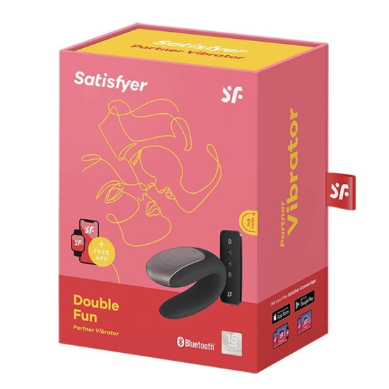 Смарт-вибратор для пар, чёрный Satisfyer Double Fun Black