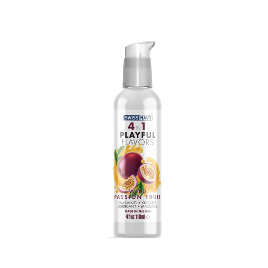 Универсальная съедобная смазка с фруктовым вкусом на водной основе Swiss Navy 4 in 1 Wild Passion Fruit, 118 ml