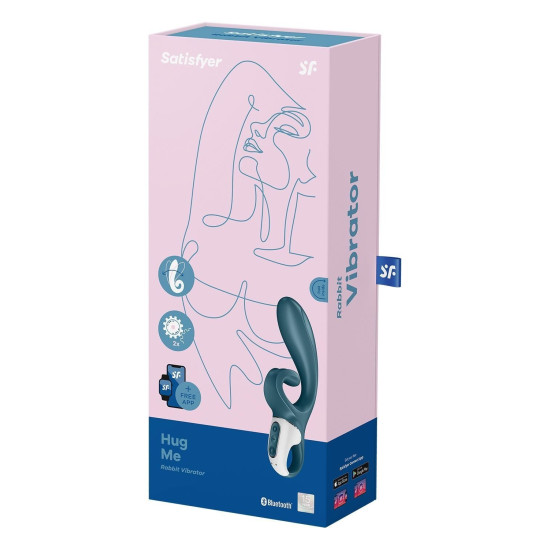 Вібратор-кролик, блакитно-сірий Satisfyer Hug Me Bluegrey