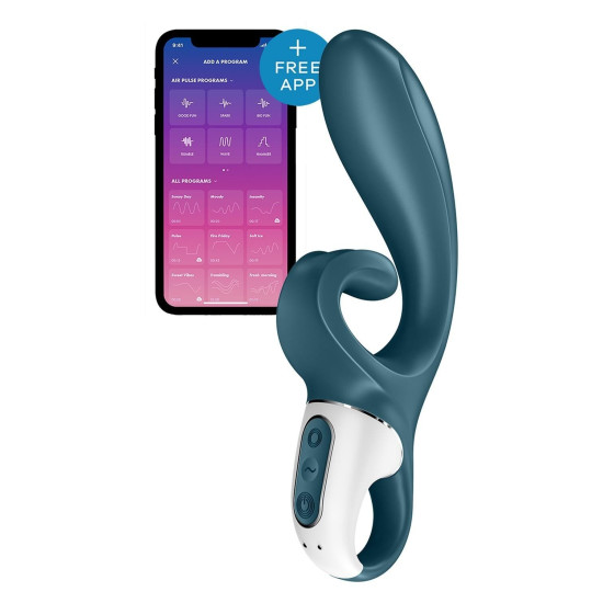 Вібратор-кролик, блакитно-сірий Satisfyer Hug Me Bluegrey