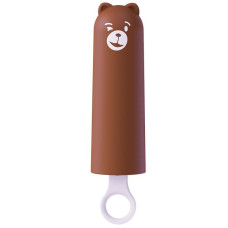 Реалістичний вібратор у вигляді морозива, коричнево-рожевий CuteVibe Teddy Brown, Pink Dildo